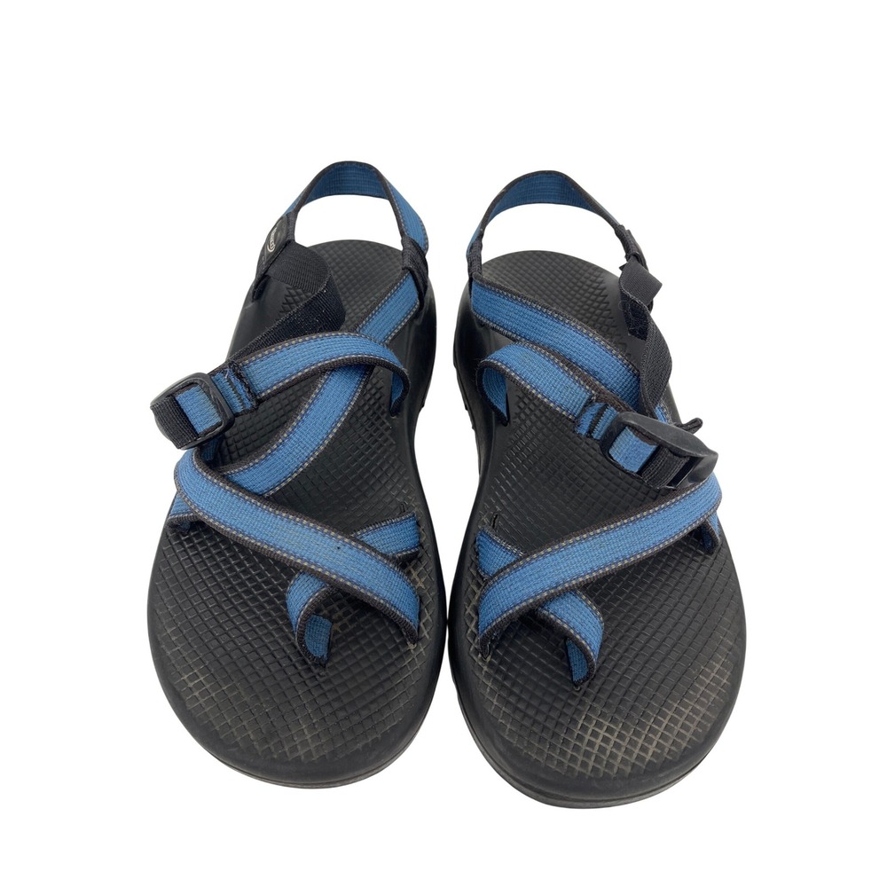 Chaco Z2 Classic Blue Black Strappy Toe Loop Hiking Sandals Mens 10 Vibram USA